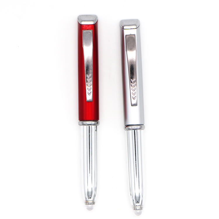 Luminous led flashlight plastic ballpoint pen China supplier